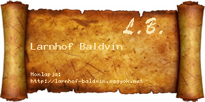 Larnhof Baldvin névjegykártya